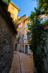 Narrow street in old city centre in France