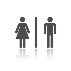 Iconos de hombre y mujer sobre un fondo blanco
