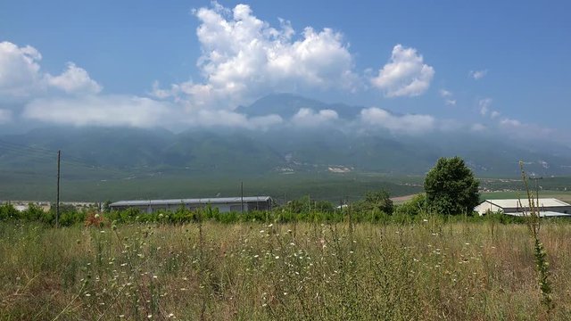 Mount Olympus from the Litochoro-Dion road. Greece.