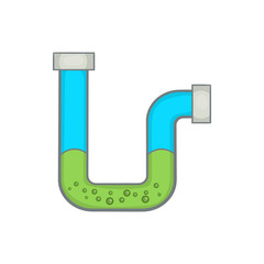 Clog in the pipe icon in cartoon style on a white background