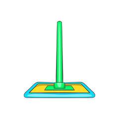 Floor cleaning mop icon in cartoon style on a white background