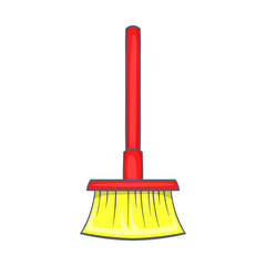 Red brush for a floor icon in cartoon style on a white background