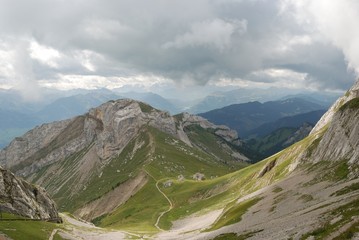Fototapeta premium Cloudy day in Swiss alps