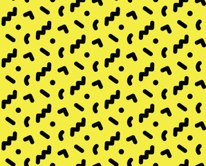 Seamless background pattern in retro memphis style