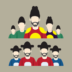 Korean traditional dress ,vector flat design .