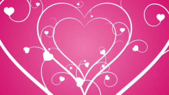 Loopable animated background of vines growing into hearts.