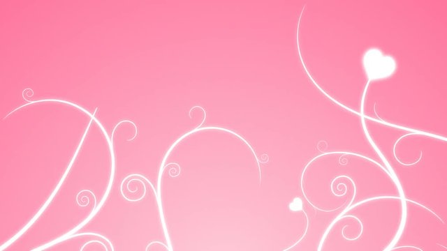 Loopable animated background of vines growing into hearts.