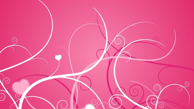 Loopable animated background of vines growing into hearts.