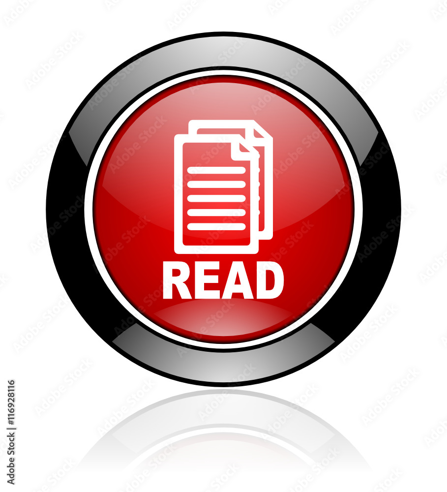 Leinwandbilder red and black glossy round read vector icon. modern design circle button.