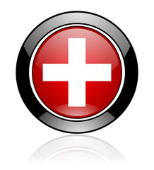 Glossy vector plus icon