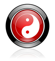 Glossy vector ying yang icon