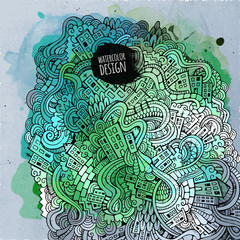 Vector doodles city art paint background