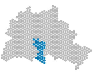 Naklejka premium Karte Berlin - Bezirk Tempelhof-Schöneberg