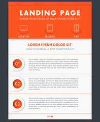 Landing page concept, flat website design template, web site layout, vector illustration