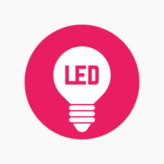 Fototapeta premium led light bulb icon, lamp round sign