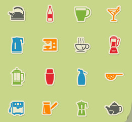 utensils for beverages icon set