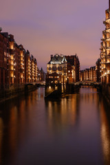 Speicherstadt Hamburg bei Nacht