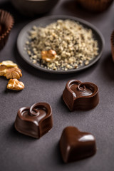 Heart shaped chocolate sweets