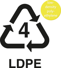 LDPE low-density polyethylene recycling code