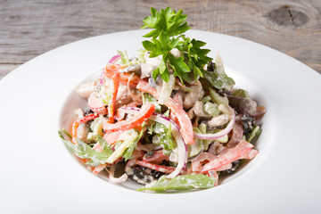 Fresh celery salad with nuts