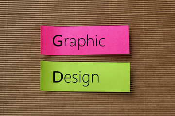 graphic design text on colorful sticky notes