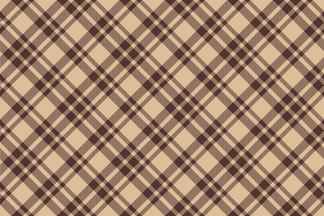 Beige brown diagonal check plaid seamless background