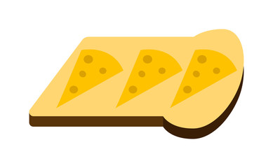 Slices of breakfast white bread for toasting on white background nutrition diet sandwich vector. Toast slice sandwich and white bread. Delicious lunch dinner toast slice. Grilled bread crispy.
