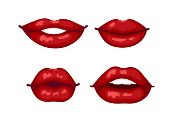 Female lips isolated vector illustration.