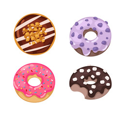 Donuts vector set.