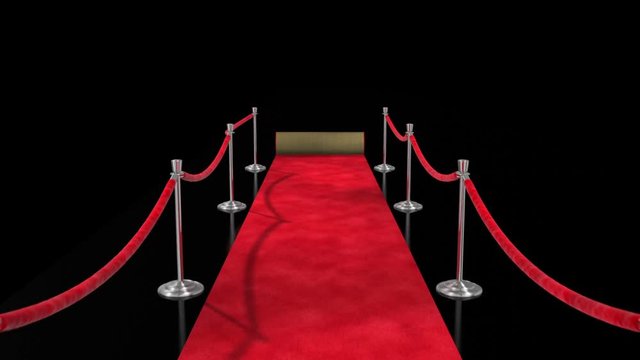 Roll out the red carpet! Loopable animation of a red carpet continuously unrolling