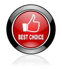 Glossy best choice vector icon