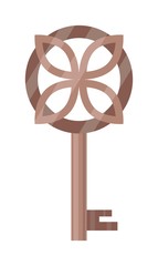 Obraz premium Vintage key door key isolated on white background. Household vintage key. Retro door metal security vintage key and safe house decorative. Decorative key silhouette