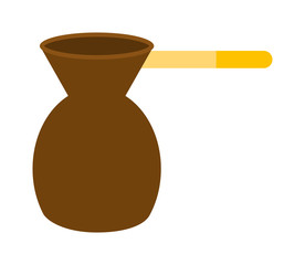 Turkish fishborn coffee pot prepared coffee. Ibrik cezve coffee pot ibrik cezve caffeine breakfast vintage copper. Ibrik cezve for coffee pot beverage caffeine breakfast vector