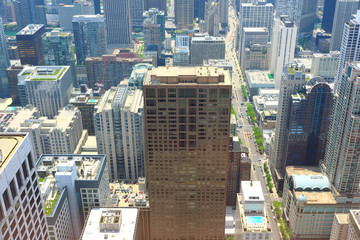 Chicago skyline aerial view