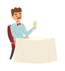 Lonely man vector illustration.