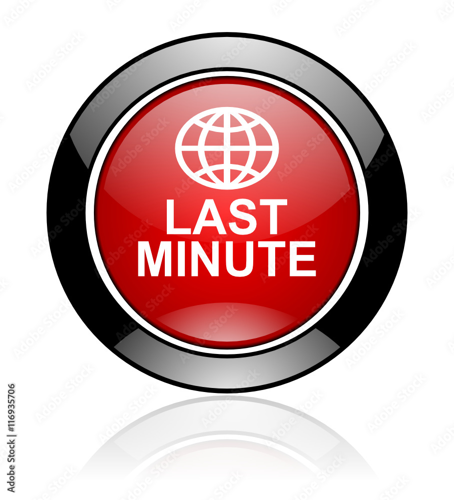 Poster modern design red and black round web last minute vector icon