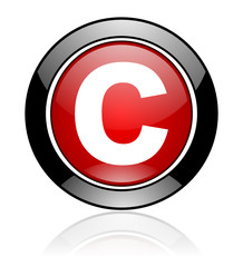 Red round vector icon