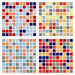 Fototapeta premium blue red seamless set