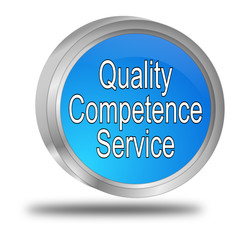 Quality Competence Service Button - 3D illustration