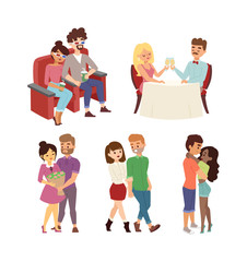 Dating couple vector set.