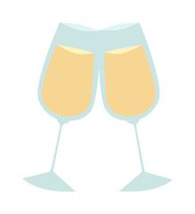 Champagne glass vector illustration.
