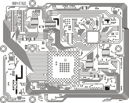 Electronic modern circuit board vector background