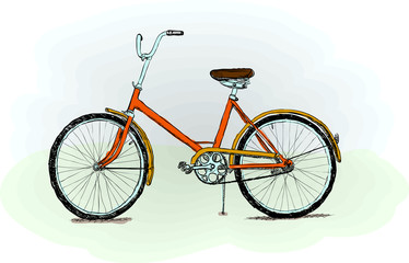 Fototapeta na wymiar Old-fashioned bicycle - vector illustration