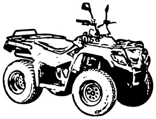Four-wheel motorbike ATV. Vector.