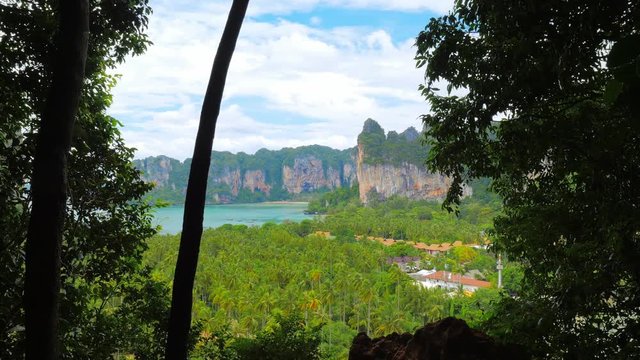 Panoramic view from viewpoint on Railay beach in Krabi Thailand
