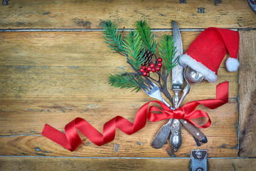 antikes weihnachtliches Silberbesteck