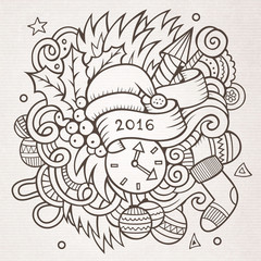 2016 New year doodles elements background
