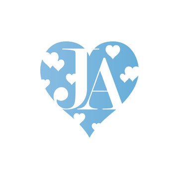 Ja - Hochzeitsherz (Blau)