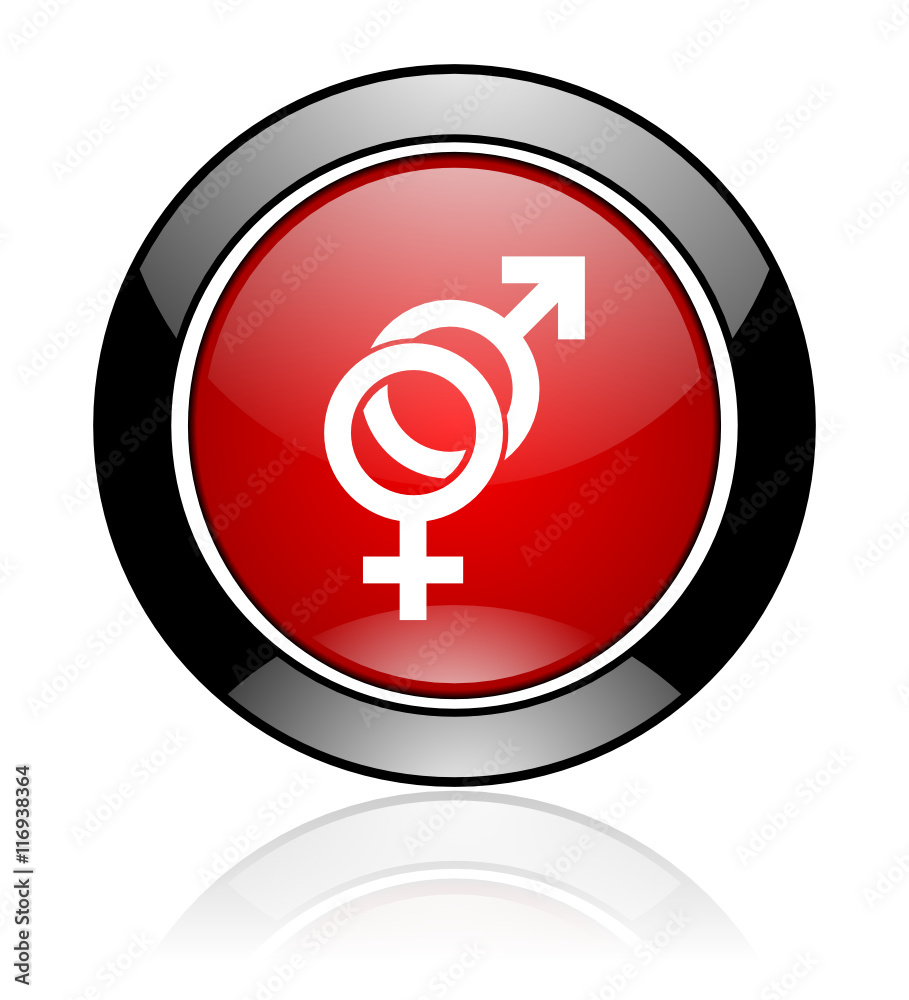 Aufkleber Modern design red and black circle vector trans icon. Round web transgender button.