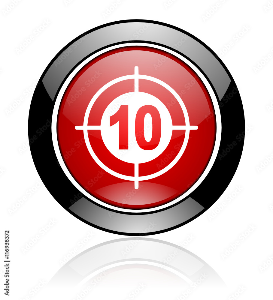 Aufkleber modern design red and black circle vector target icon. round web goal button.